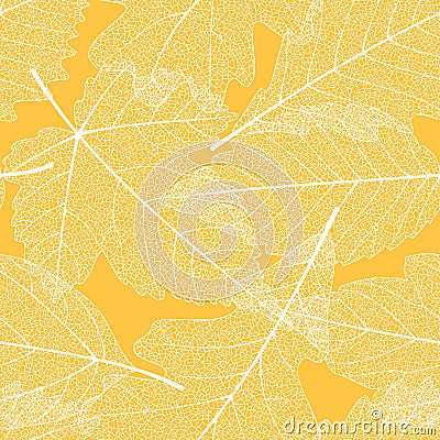 Seamless autumn leaves pattern Vector Illustration