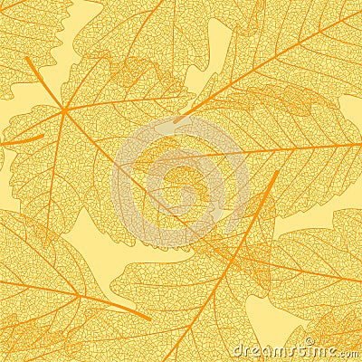 Seamless autumn leaves pattern Vector Illustration