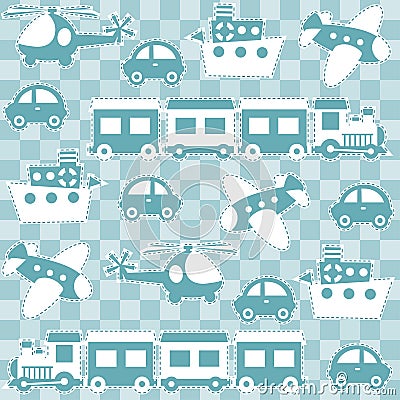 Seamless baby background with toys Vector Illustration