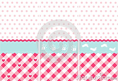 Seamless baby girl pattern Vector Illustration