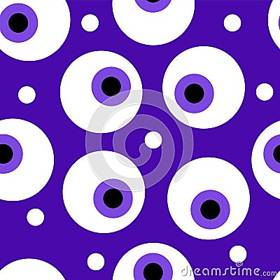 Seamless baby pattern with eye. Evil symbol Vector Illustration