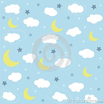 Seamless baby pattern, wallpaper Vector Illustration