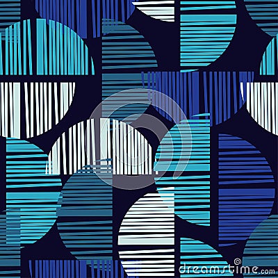 Seamless background with abstract geometric pattern. Abstract digital glitch graphic. Stock Photo