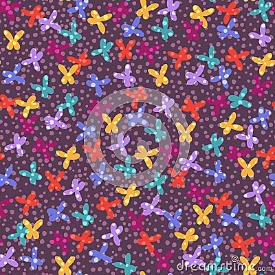 Seamless background with abstract multicolored shapes Vector Illustration