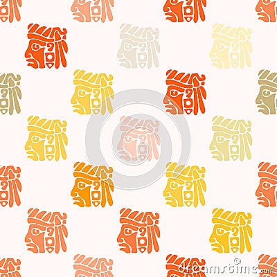 Seamless background with American Indians relics dingbats characters Vector Illustration