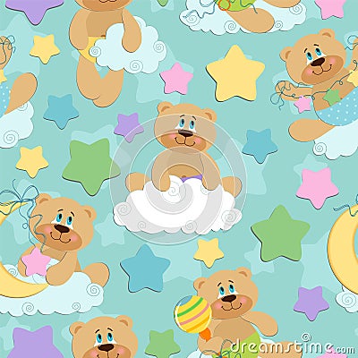 Seamless background for babies Vector Illustration