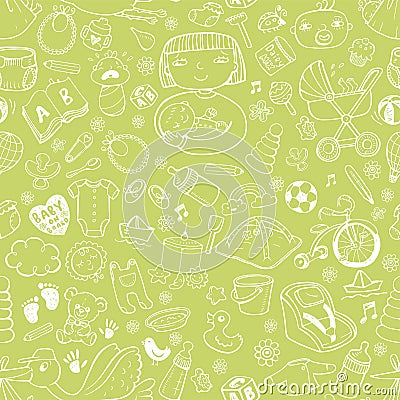 Seamless background Baby Care Vector Illustration