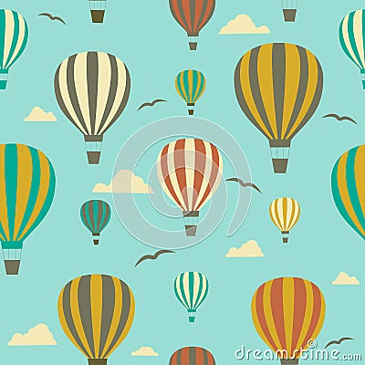 Seamless background from ballons. Vector Illustration