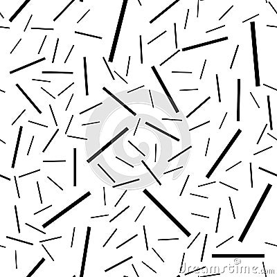 Seamless background. Black white background, random abstract Line, strip, stripes pattern. EPS 10 Vector Illustration