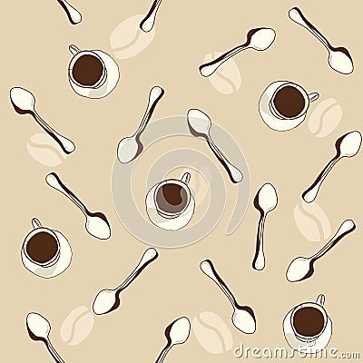 Seamless background cap of coffee Vector Illustration