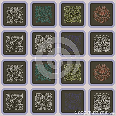 Seamless background with Celtic art and ethnic ornaments Vector Illustration
