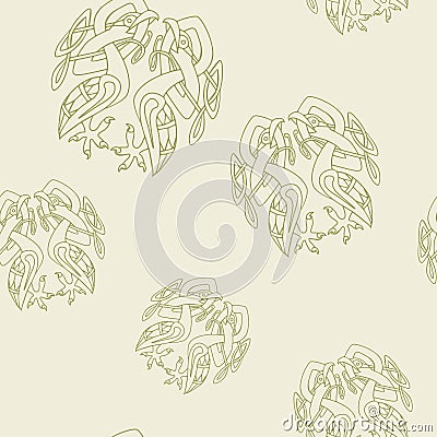 Seamless background with Celtic art and ethnic ornaments Vector Illustration