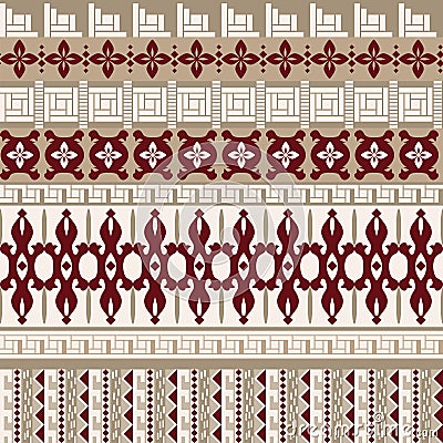 Seamless background with Celtic patterns and antique stripes Vector Illustration