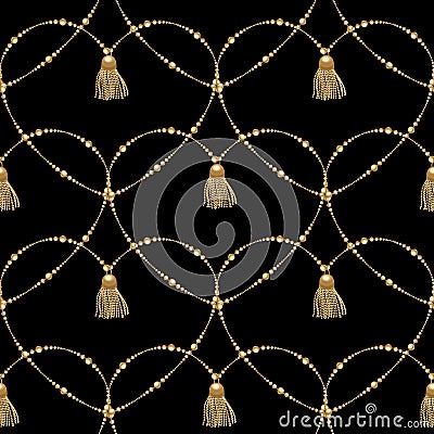 Seamless background with chains, anchors, rope, grid. Abstract pattern in nautical style. Marine motifs ornament. Vector Illustration
