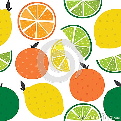 Seamless background with citrus Stock Photo