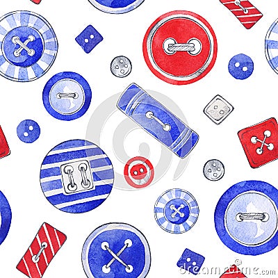 Seamless background with colorful buttons. Cartoon Illustration