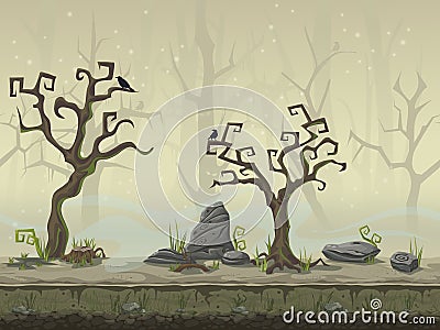 Seamless background for a computer game location swamp Vector Illustration