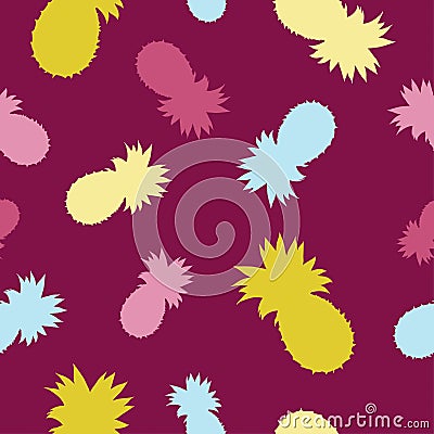 Seamless background with decorative pineapple. Print. Repeating background. Cloth design, wallpaper. Stock Photo