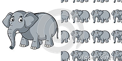 Seamless background design with gray elephant Vector Illustration