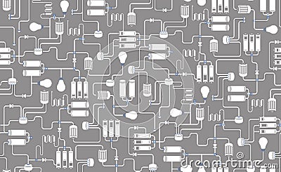 Seamless background of electrical scheme Vector Illustration