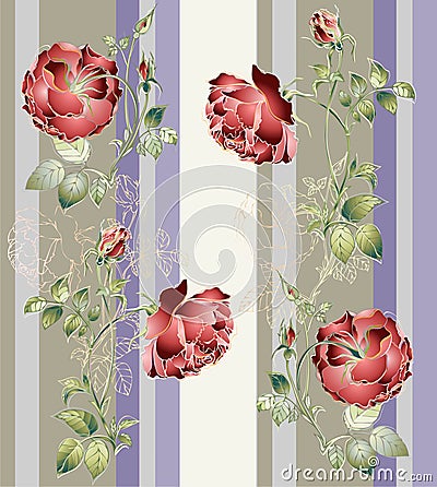 Seamless background from a flowers ornament, fashionable modern Vector Illustration