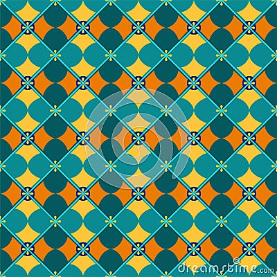 Seamless background, geometric, petals, yellow-green. Vector Illustration