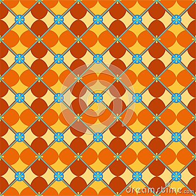 Seamless background, geometric, petals, yellow-orange. Vector Illustration