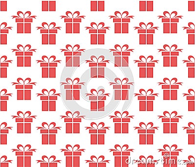 Seamless background with gifts Vector Illustration