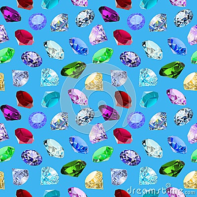 seamless background with glittering precious stones Vector Illustration