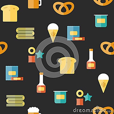 Seamless background on gluten products theme with Vector Illustration