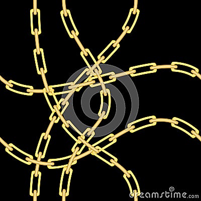 Seamless background with a gold chain Vector Illustration