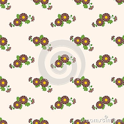 Seamless background image colorful botanic flower leaf plant bro Vector Illustration