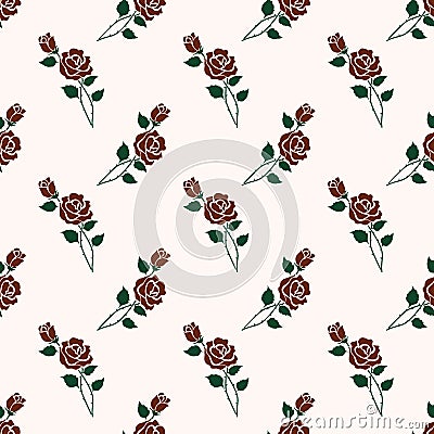 Seamless background image colorful botanic flower leaf plant bro Vector Illustration