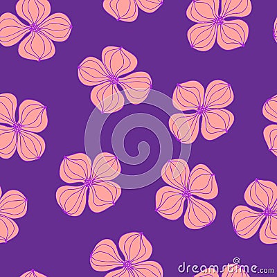 Seamless background image colorful botanic flower plant pink dogwood Cornus Stock Photo