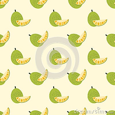 Seamless background image colorful tropical fruit jackfruit Stock Photo