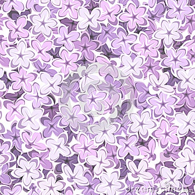 Seamless background with lilac flowers. Vector illustration. Vector Illustration