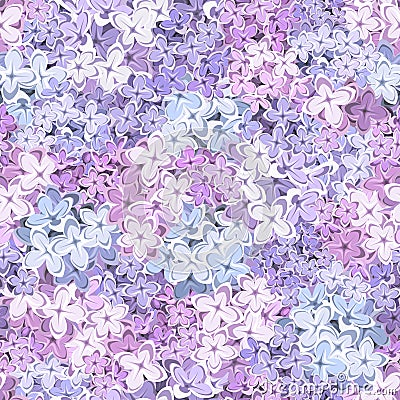 Seamless background with lilac flowers. Vector illustration. Vector Illustration