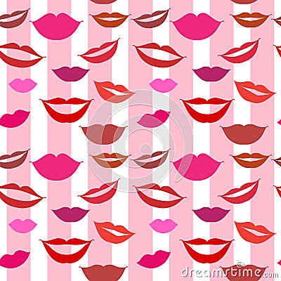 Seamless background lips Vector Illustration