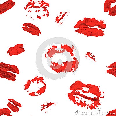 Seamless background. lips prints Stock Photo