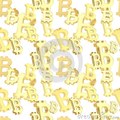 Seamless background made of bitcoin signs Stock Photo