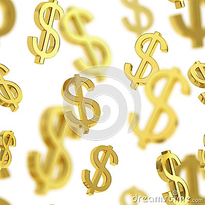 Seamless background made of dollar signs Stock Photo