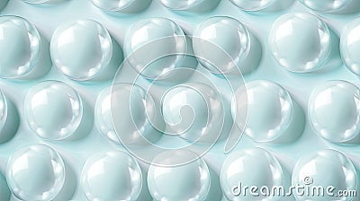 The seamless background is made of white pearls on a light blue background Stock Photo