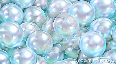 The seamless background is made of white pearls on a light blue background Stock Photo