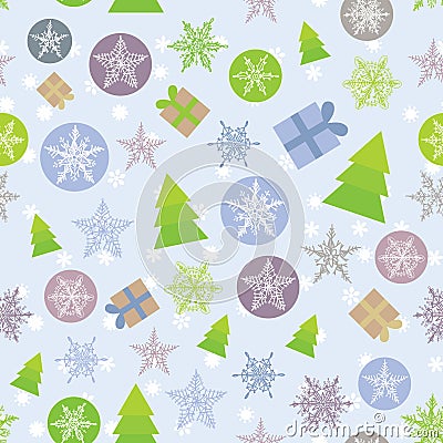 Seamless background Merry Christmas Card, green, Vector Illustration