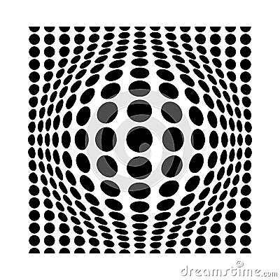 optical illusion on transparent background.Abstract background with circles. Chaotic particles in empty space. Stock Photo