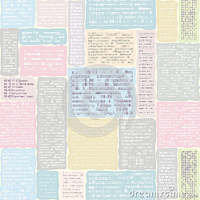 Imitation of a abstract vintage newspaper. Unreadable text. Vector Illustration