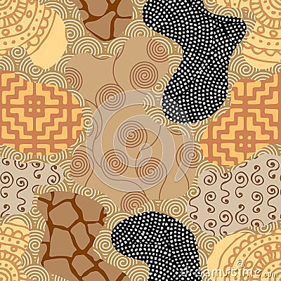 Patchwork textile pattern. Seamless quilting design background. Vector Illustration