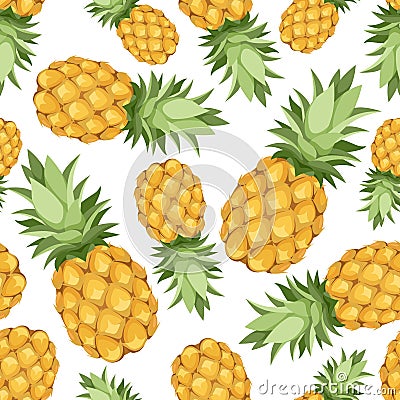 Seamless background with pineapples. Vector illust Vector Illustration