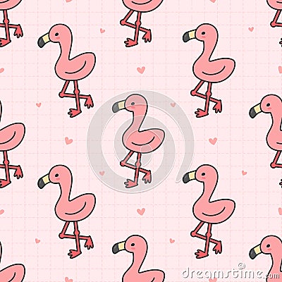 Cute flamingo Seamless Pattern Background Stock Photo