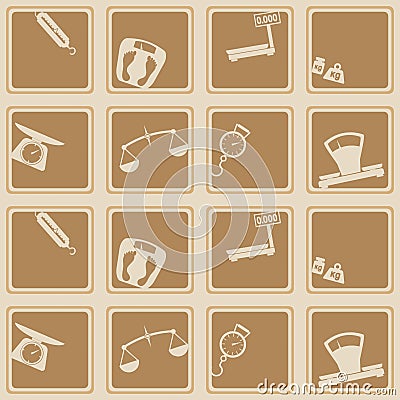 Seamless background with scales weight icons Vector Illustration